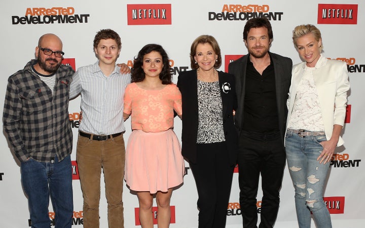 "Arrested Development" cast members David Cross, Michael Cera, Alia Shawkat, Jessica Walter, Jason Bateman and Portia de Ross