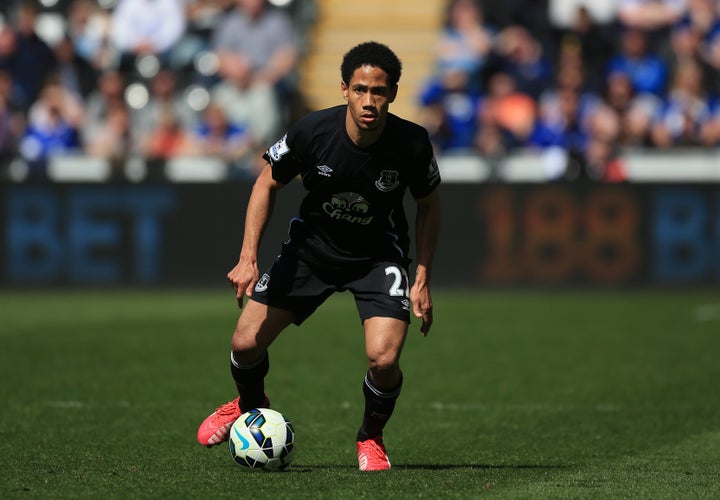 Steven Pienaar (definitely not Steven Penis) playing for Everton