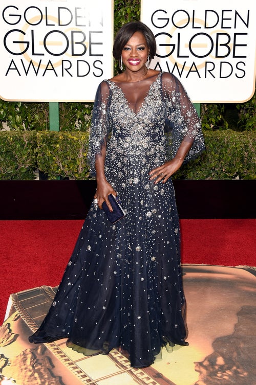 Viola Davis' Golden Globes Dress Is As Beautiful As A Starry Night |  HuffPost Life