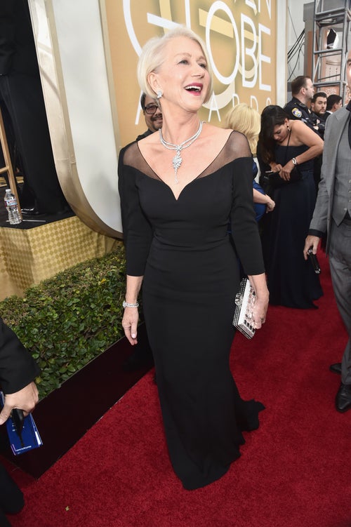 strapless open back dress Helen Mirren Blue Long Sleeves Simple Celebrity Evening Dress   loveangeldress