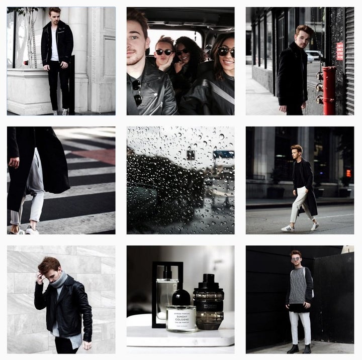 Drew Scott's Instagram feed is cohesive display of muted cool neutrals and black-and-white snaps.