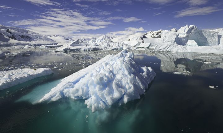 Water dripping off of icebergs in the Antarctic Ocean contains nutrients for phytoplankton, which can help absorb carbon dioxide.