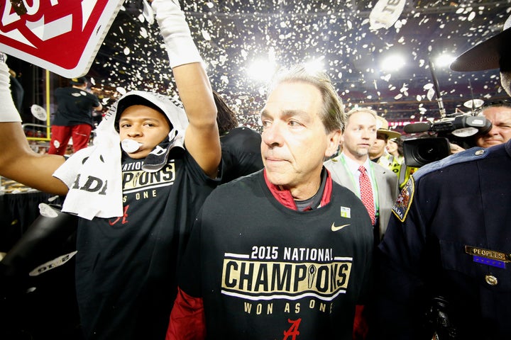 With Alabama's victory over Clemson, Nick Saban won his fourth title over the past seven seasons. No team has won four titles that quickly since Notre Dame in the 1940s.