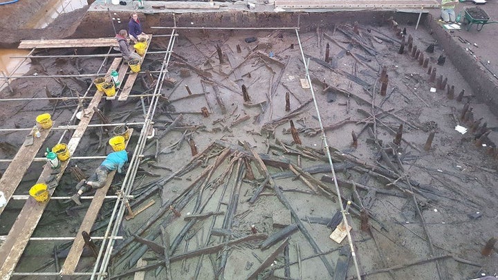 The remarkably well-preserved ruins of a Bronze Age settlement at Must Farm in Britain. 