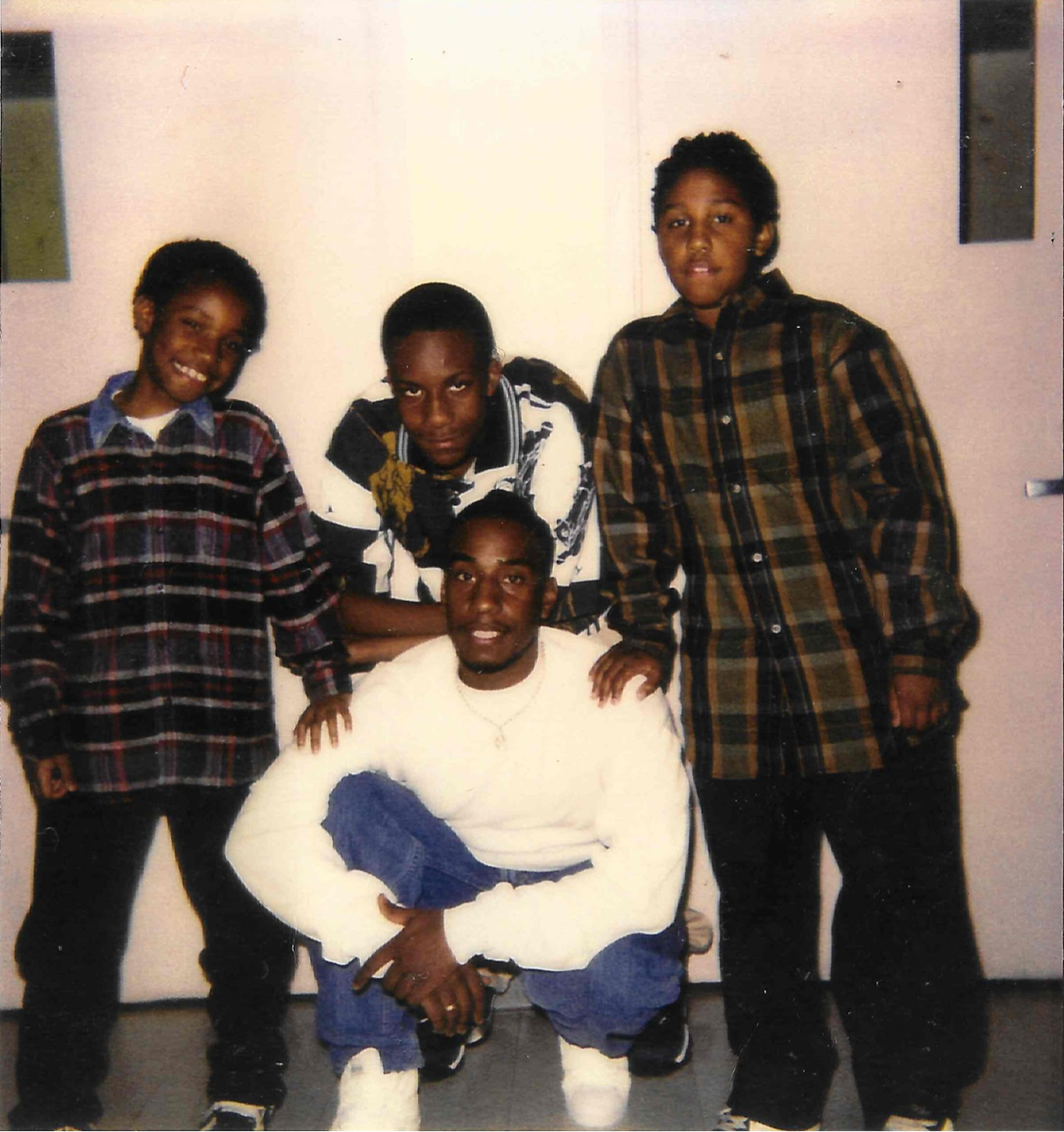 Jones with his sons at Bridgewater Correctional Complex about ten years after his conviction.