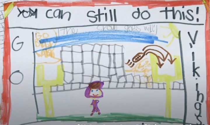 A letter written by one of Northpoint Elementary's first grade students, showing empathy for Minnesota Vikings kicker Blair Walsh after he missed an important field goal in his team's playoff game last Sunday.