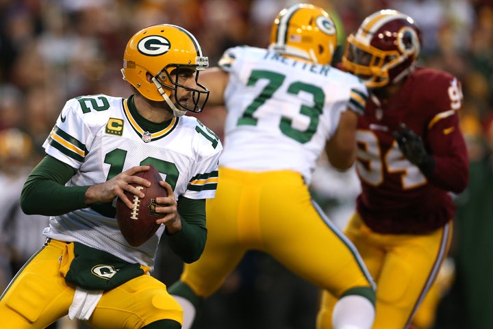 Aaron Rodgers found success against Washington last week, but he was sacked eight times against Arizona in a 38-8 Week 16 los