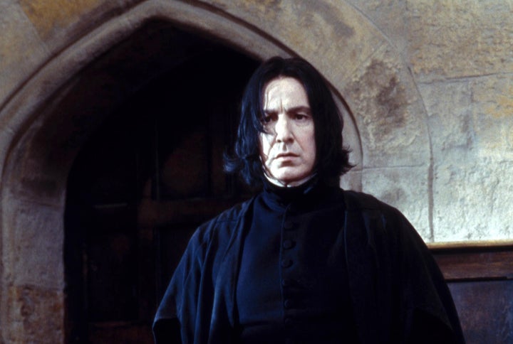 Alan Rickman as Severus Snape in the film "Harry Potter and the Sorcerer's Stone." He went on to play Snape throughout the movie series and became a fan favorite.