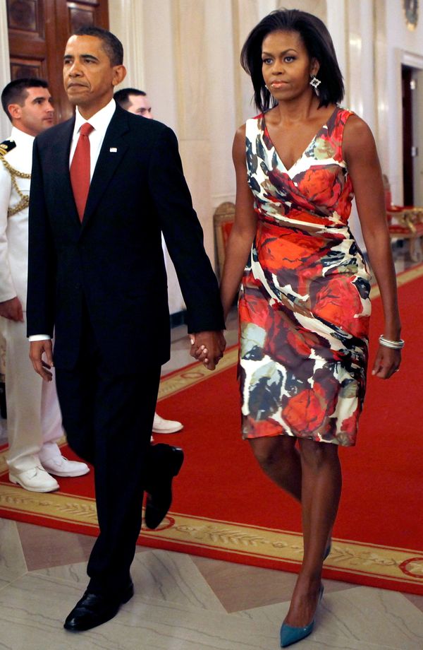 Image result for michelle obama christmas dress