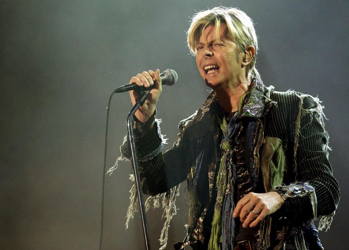 David Bowie, pictured in June 2004, died Sunday following an 18-month battle with cancer.