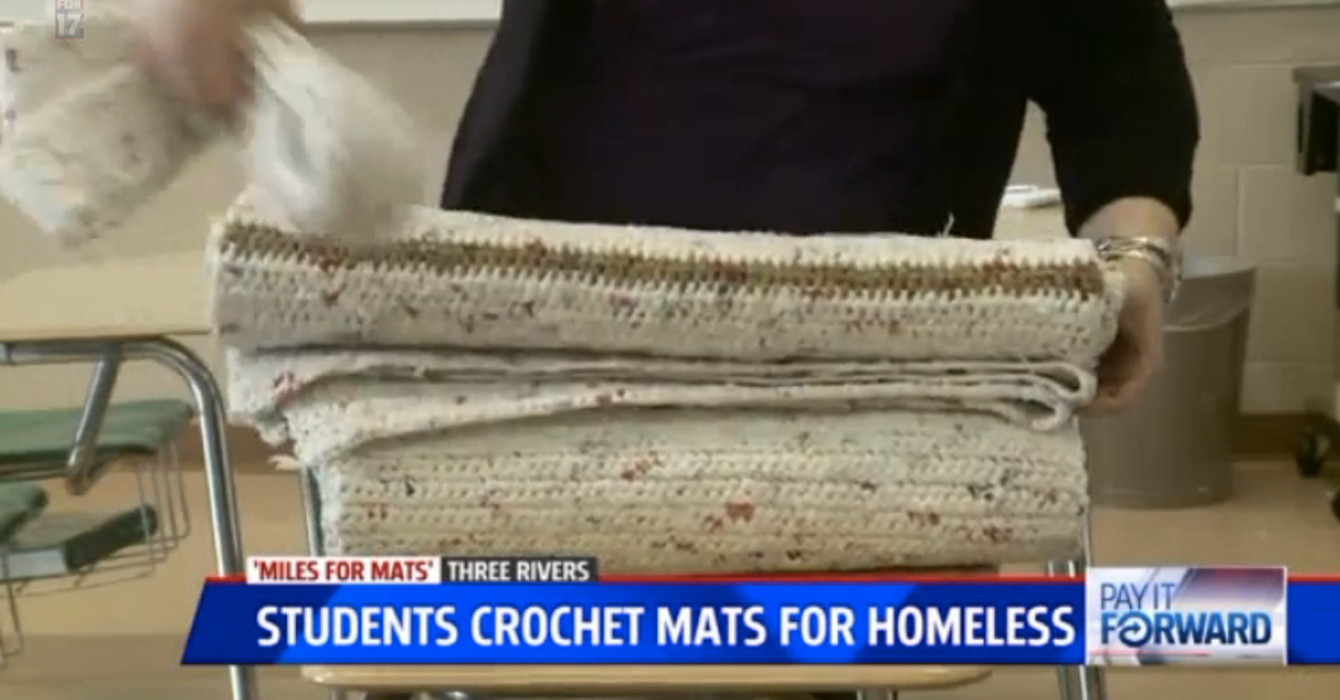 Resourceful Students Turn Old Plastic Bags Into Sleeping Mats For