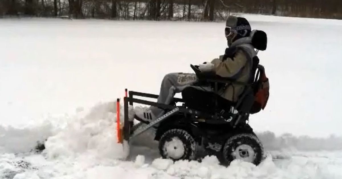 Man Who Designed Snow Plow For His Wheelchair Is The Picture Of ...