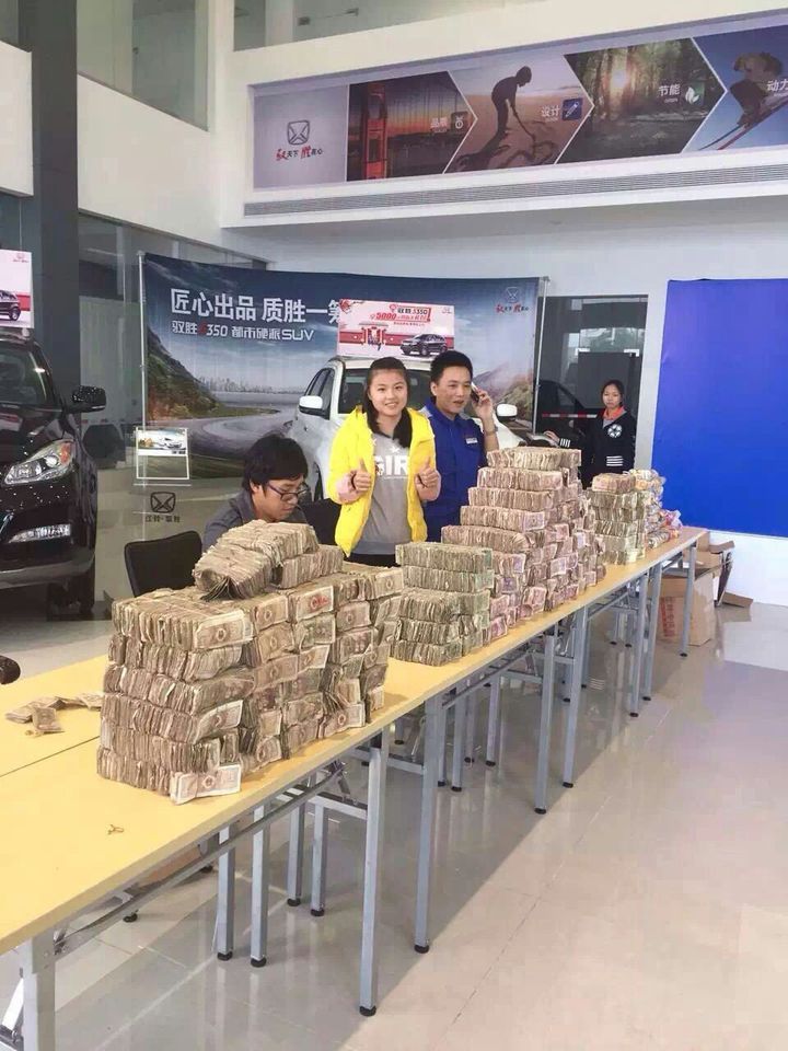 Staff spent 10 hours counting up the mountain of cash.