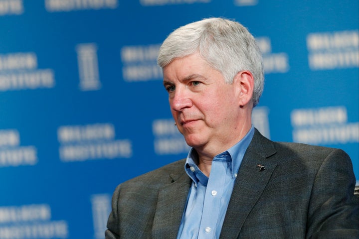 A spokesman for Rick Snyder said the Michigan governor didn't become aware of the blood lead issue until October.