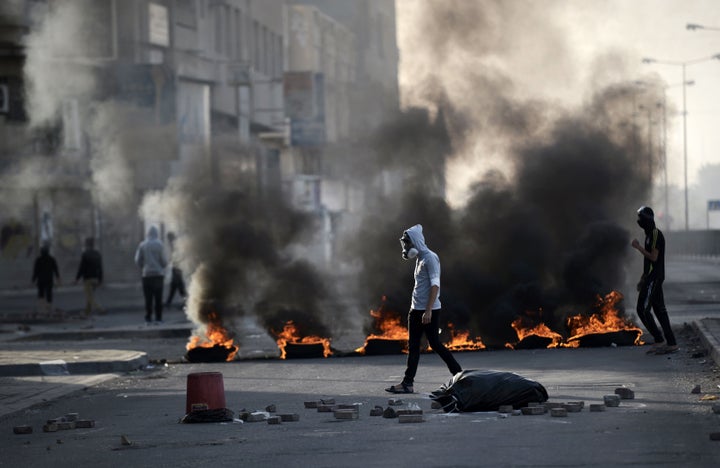 Protesters clashed with riot police in Bahrain, home to the U.S. Fifth Fleet, on Jan. 8, following demonstrations&n