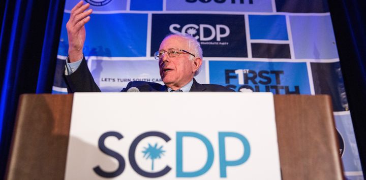 Democratic presidential hopeful Sen. Bernie Sanders (I-Vt.) announced his support for gun-related legislation just before he spoke at the 'First in the South' dinner on Jan. 16, 2016, in Charleston, South Carolina.