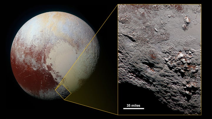 The ice volcano, also known as a cryovolcano, is located near Pluto's "heart."