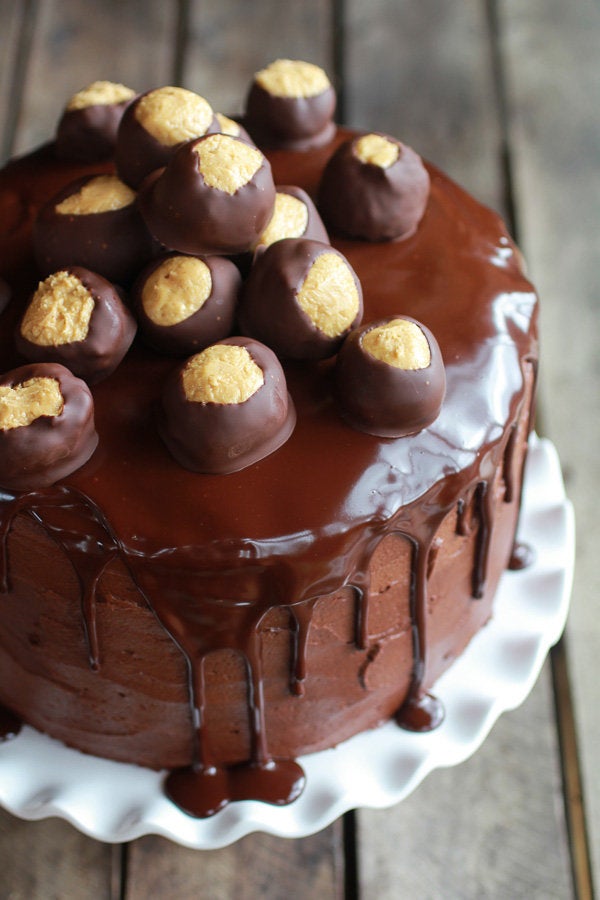 Ultimate Bourbon (Chocolate Peanut Butter) Buckeye Cake