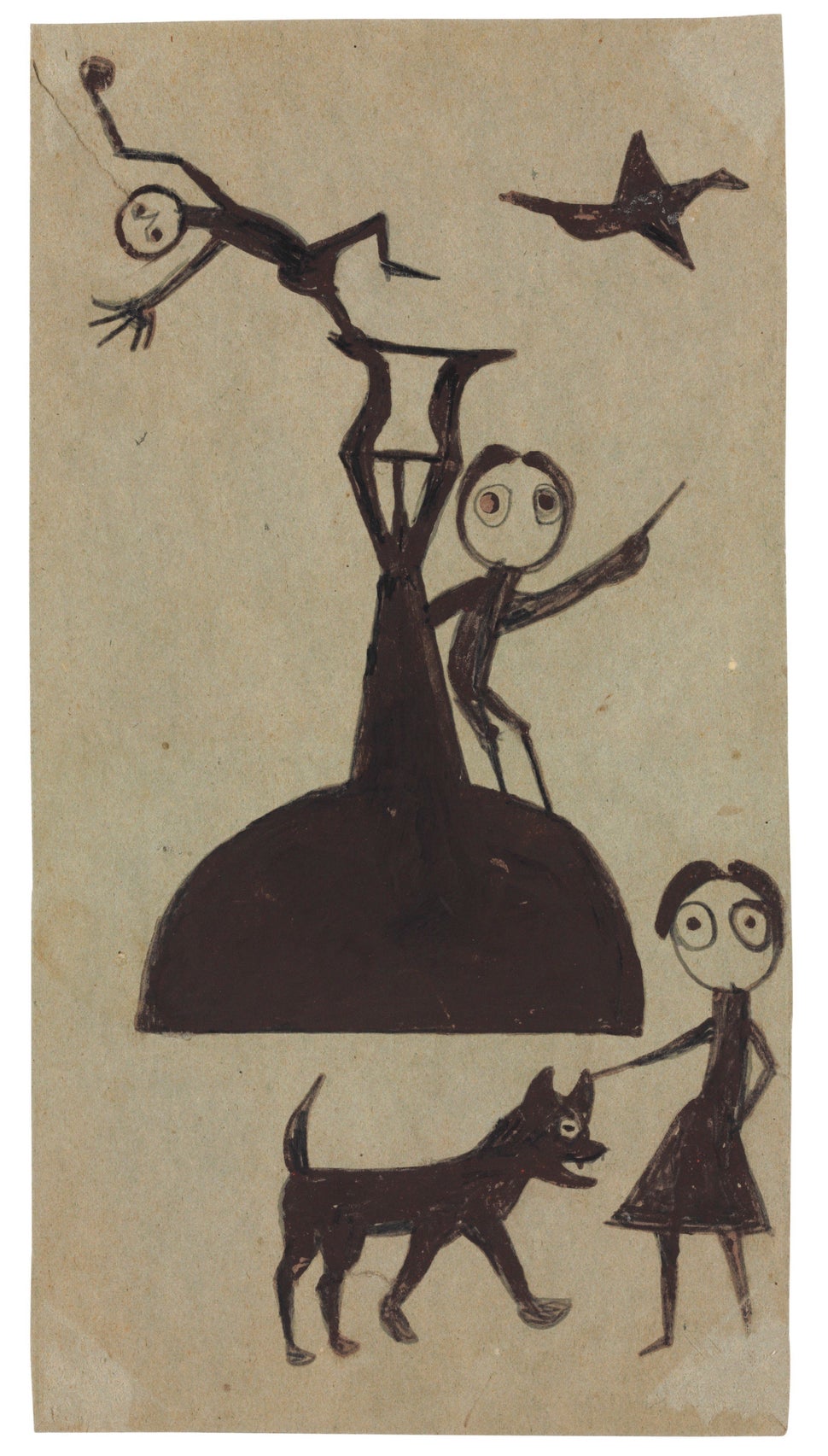 After a lifetime on a plantation, former slave Bill Traylor moved to Montgomery, Alabama. Crippled with rheumatism, he began