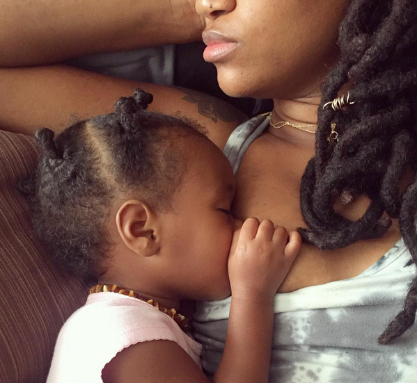 Brandi Chantalle breastfeeding Zora.