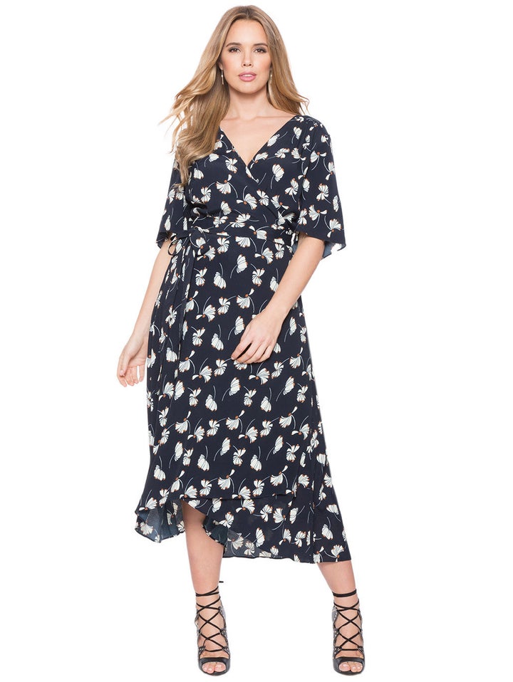 Eloquii Circle Sleeve Wrap Dress, $110.90