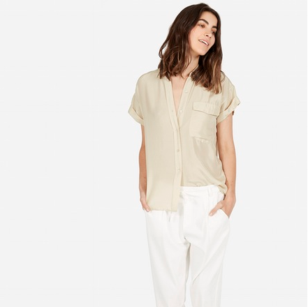 Everlane The Habotai Silk Short-Sleeve, $55