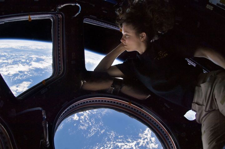Astronaut Tracy Caldwell Dyson aboard the International Space Station in 2010.
