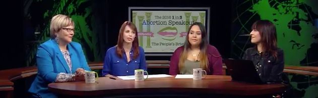 Campaign director of 1 In 3 Julia Reticker-Flynn discusses the abortion speakout with Sadie Hernandez, co-creator of #ShoutYourAbortion Amelia Bonow and CEO and president of Whole Woman’s Health Amy Hagstrom Miller.