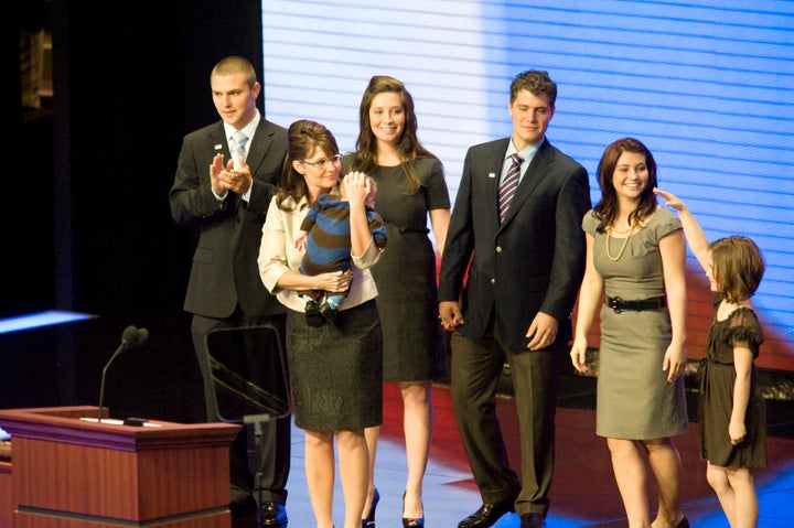 Track Palin, far left, with his family at the 2008 Republican National Convention.