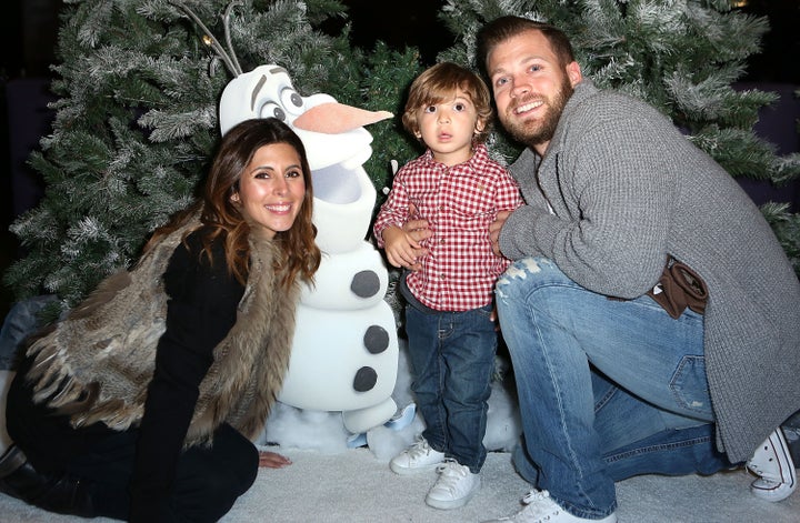 Actress Jamie-Lynn Sigler with her son, Beau, and husband Cutter Dykstra. 