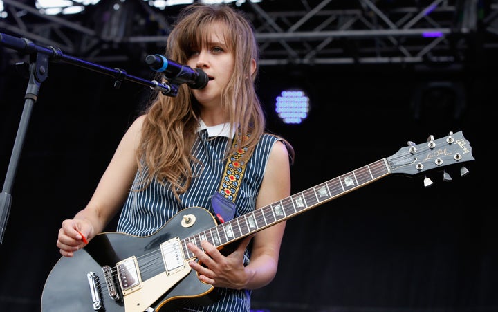 Amber Coffman playing at Governor's Ball in 2013 with her band Dirty Projectors.