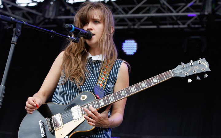 Amber Coffman playing at Governor's Ball in 2013 with her band Dirty Projectors. 