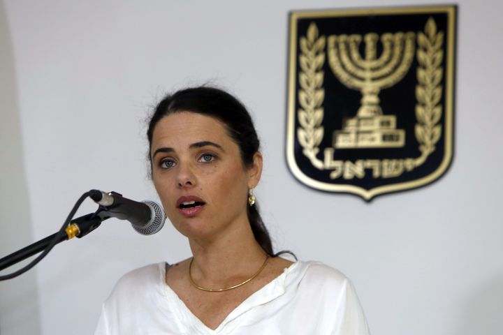Israeli Justice Minister Ayelet Shaked, pictured here in 2015, has urged Shapiro to recant his criticism, saying it is wrong for the U.S. to pass judgment on Israel.