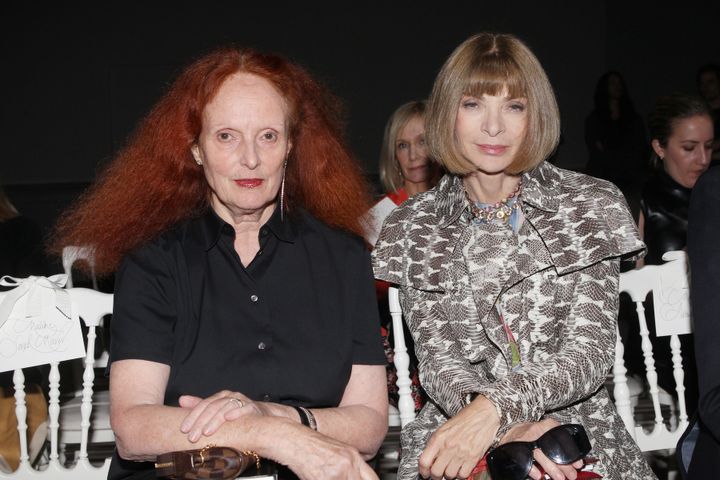 Grace Coddington, left, with Vogue editor in chief Anna Wintour. 