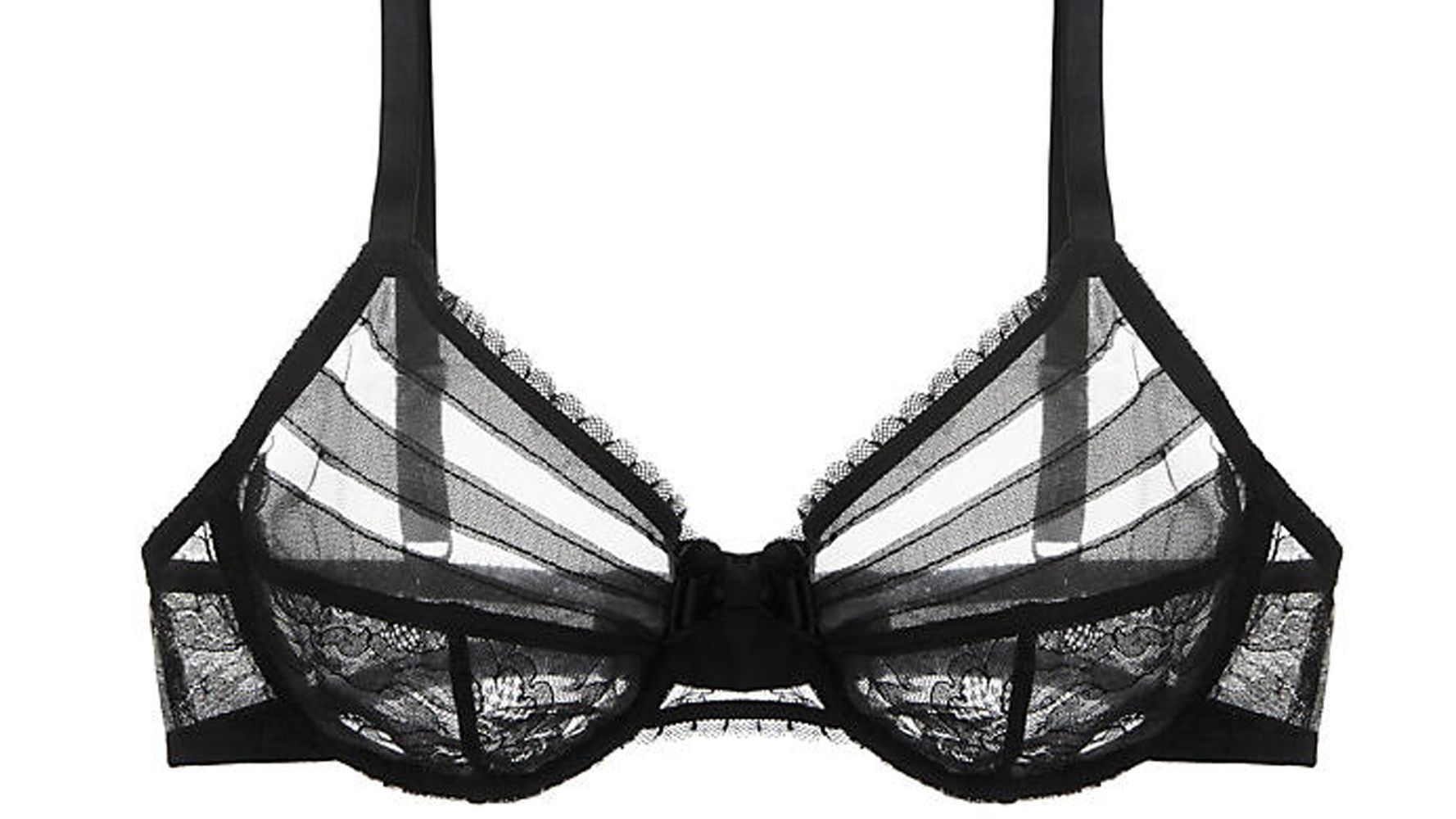 Underwire Metallic Lace And Mesh Bra - Déesse Collection