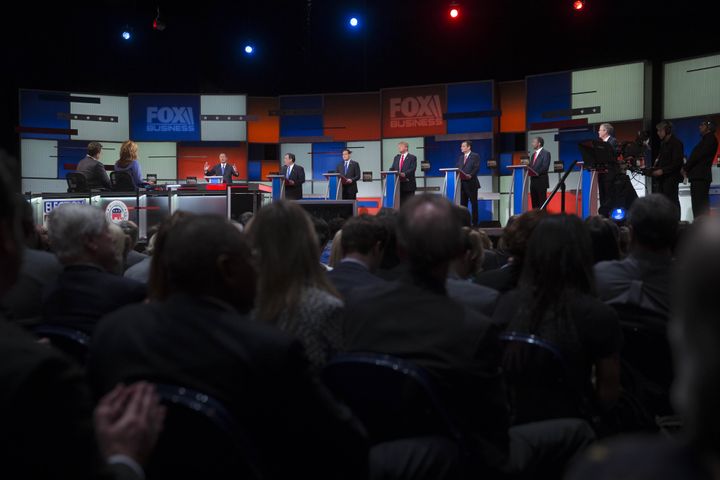 GOP candidates participate in the Republican presidential debate on Jan. 14, 2016. Voters say they aren't too excited about them or their Democratic rivals.