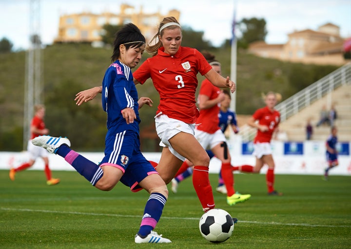 Rachel Daly, at right, who played collegiate soccer at St. John's University, chose to join NWSL instead of returning to England's pro league.