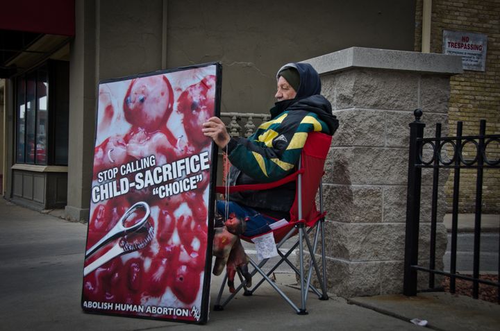 An anti-abortion protester in Milwaukee, Wisconsin.