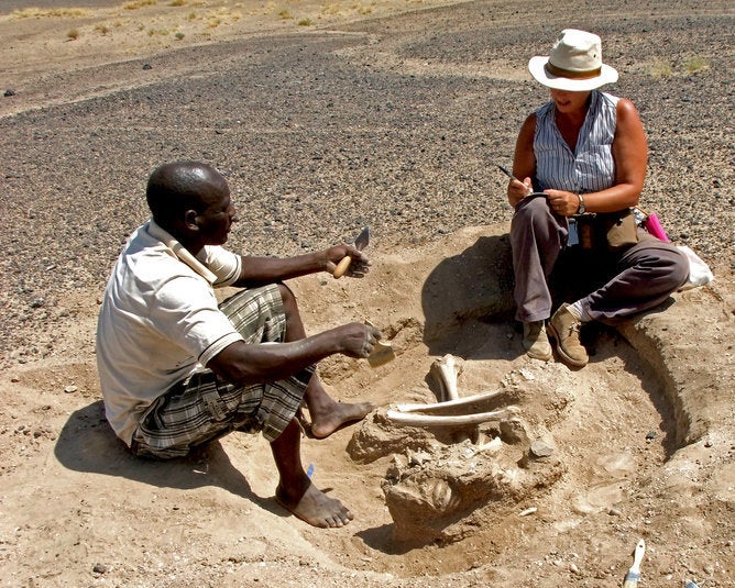 Me and my colleague, Justus Edung, during the excavations.