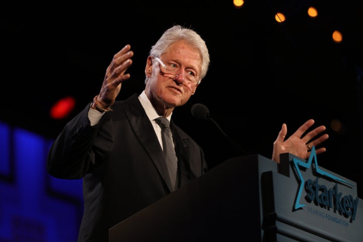 Former President Bill Clinton speaks at a gala of the Starkey Hearing Foundation in 2015.