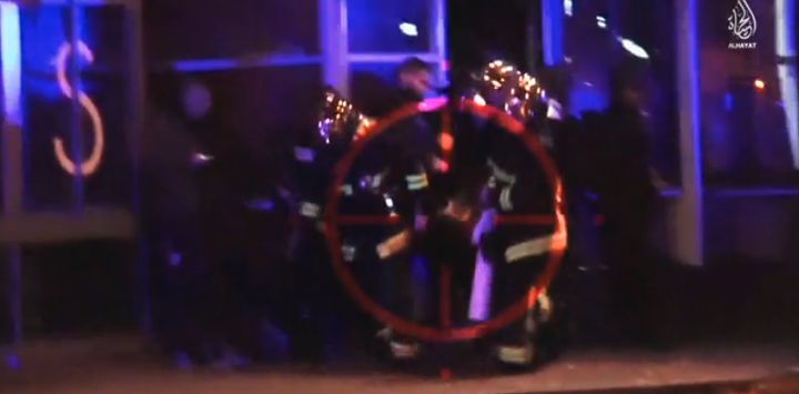 Images from the video show first responders of the Paris terror attacks as targets for more violence.