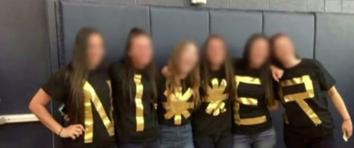 Students at Desert Vista High School in Phoenix spell out a racist word. 