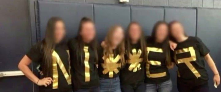 Students at Desert Vista High School in Phoenix spell out a racist word. 