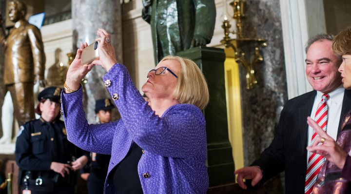 The Missouri senator shared the experience via Twitter. (Here she's apparently recording another moment in time -- just before the Jan. 12 State of the Union address.)