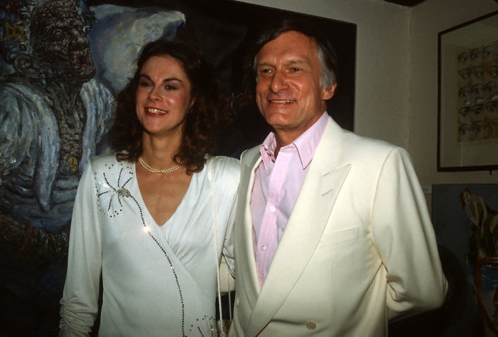 Hugh Hefner with his daughter Christie Hefner at the re-opening of the Playboy Club in New York City on Oct. 29, 1985.