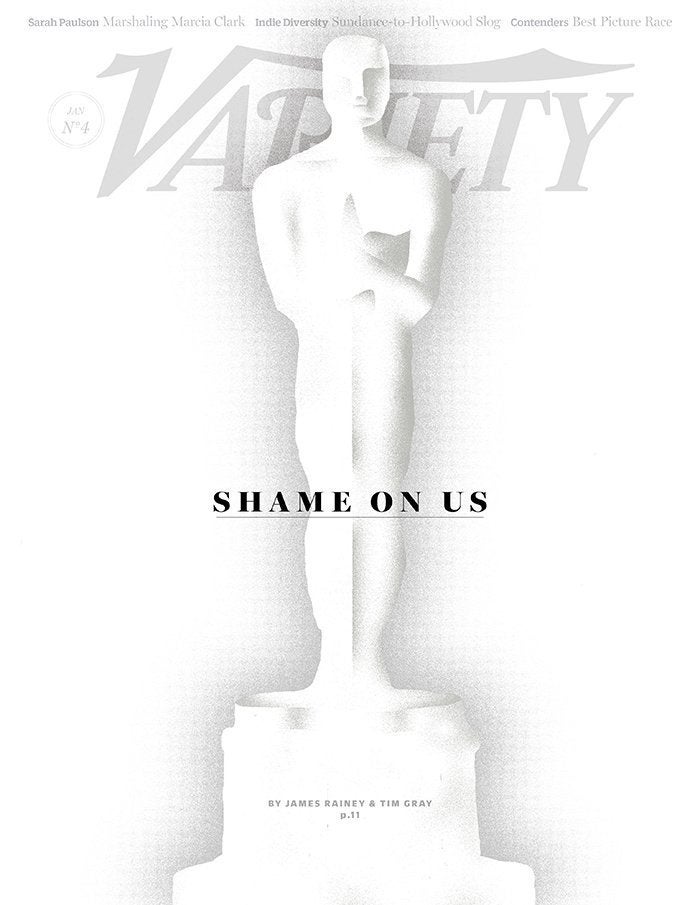 The cover of Variety on Jan. 26, 2016, tackling the lack of diversity in the Oscar nominations.