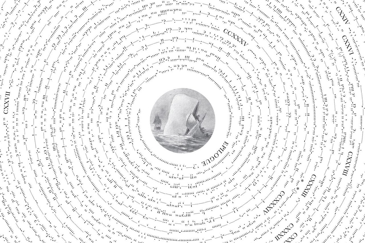 A closeup of the <em>Moby Dick </em> graphic.