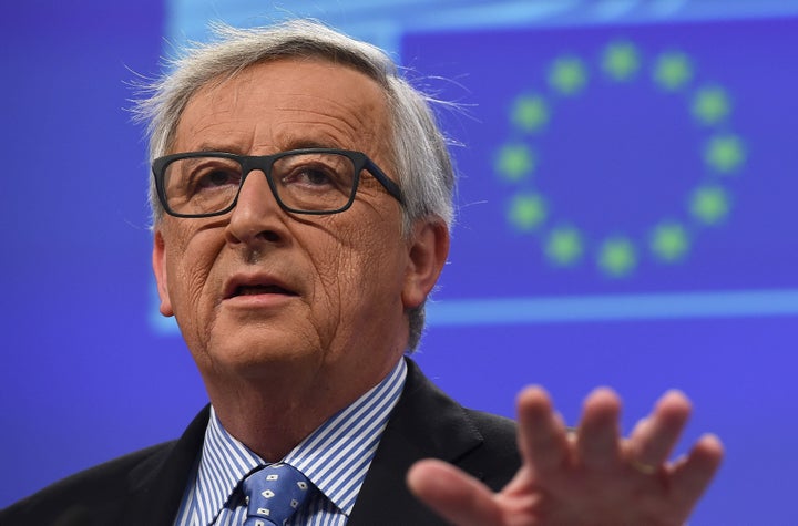 European Commission President Jean-Claude Juncker gives a press conference at the European Commission in Brussels on Jan. 15,