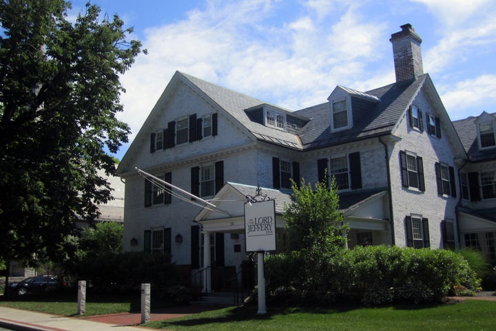 Lord Jeffery Inn, pictured above, will be renamed following Amherst College's decision to part with the unofficial mascot and his racially oppressive legacy. 