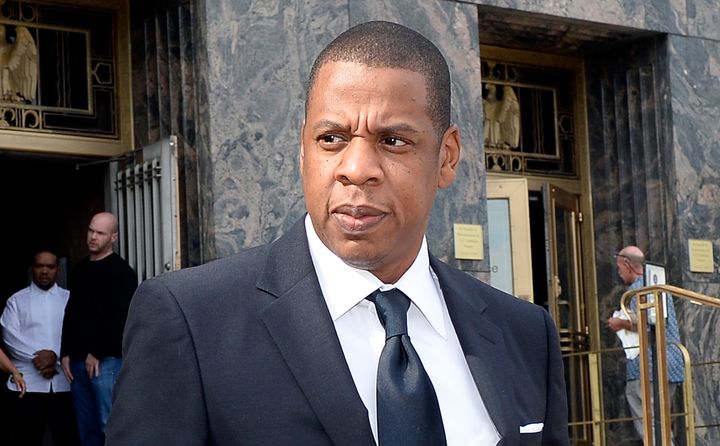 Rap mogul Jay Z departs United States District Court after testifying in a copyright lawsuit on October 14, 2015 in Los Angeles, California. 